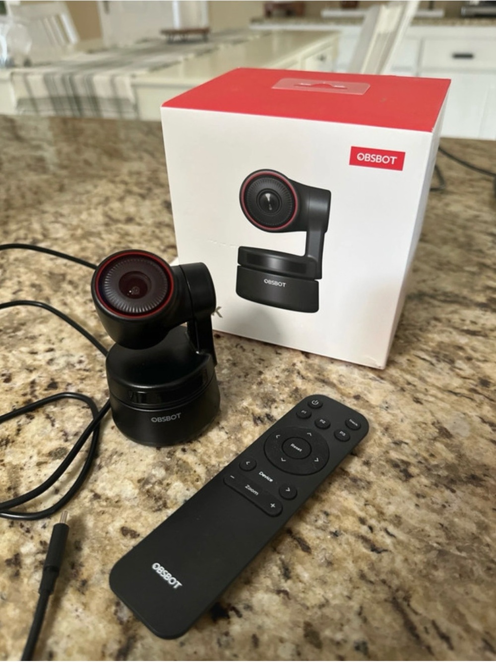 Black and Red PTZ Webcam with Remote Control